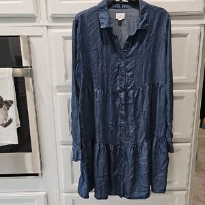 Zara Dark Blue Long Sleeve Dress